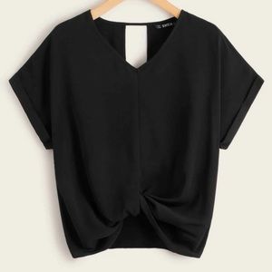 Black short sleeve blouse